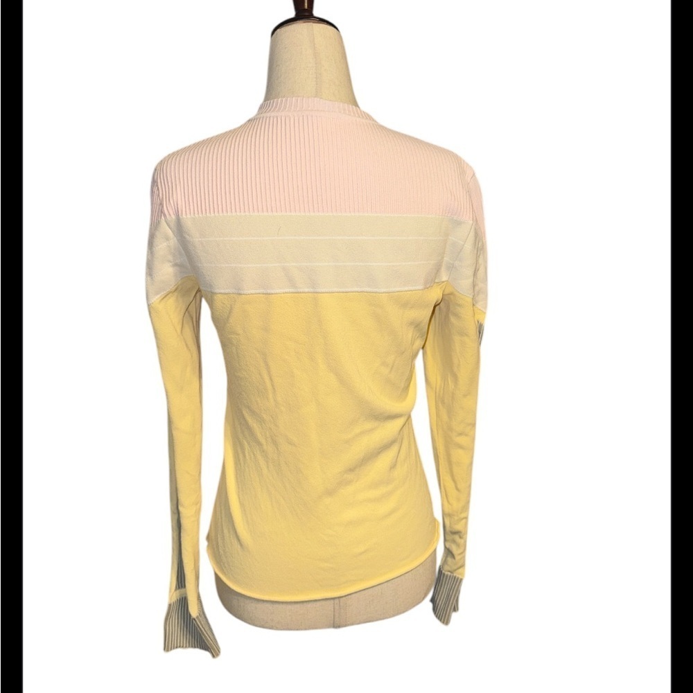 Bottega Veneta Long Sleeved Yellow and Soft Pink Fitted Top - Picture 3 of 4
